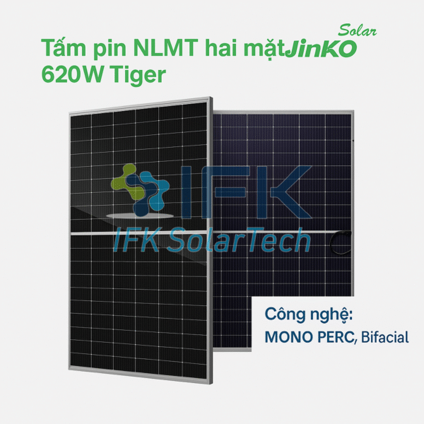 Tấm Pin Năng Lượng Mặt Trời Jinko 620Wp – Tiger Neo (N-Type TOPCon, Bifacial)