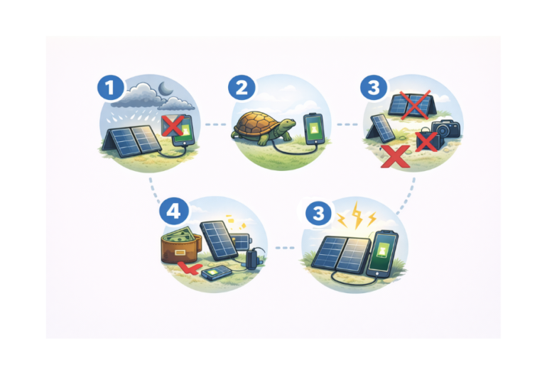 Hạn chế của pin mặt trời di động