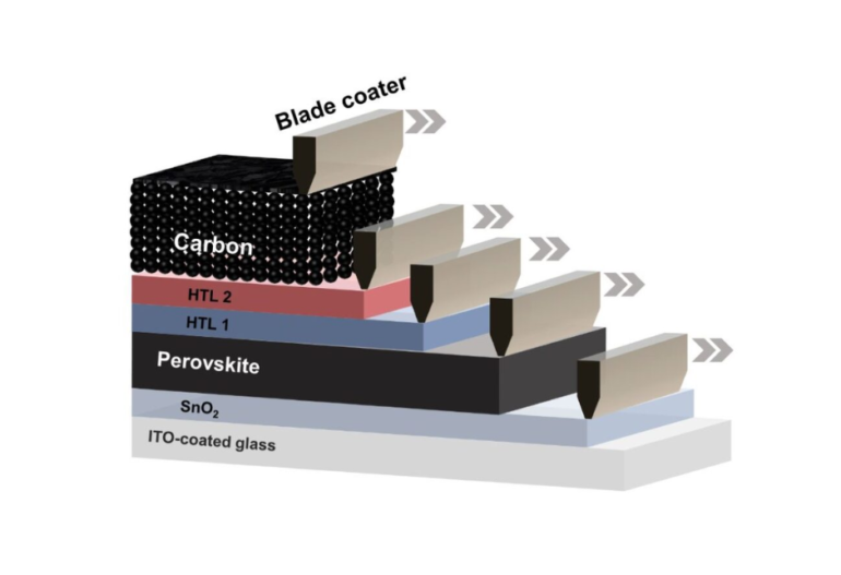 Hình cắt lớp printed solar cell (nhiều layer)