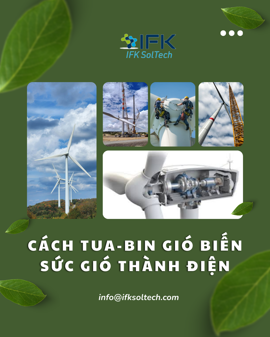 Cách tua-bin gió biến sức gió thành điện
