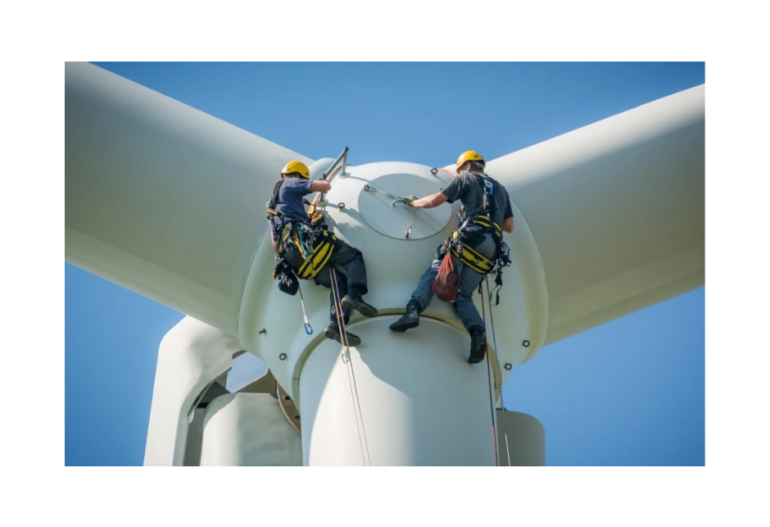 Công nhân bảo trì tua-bin gió